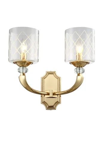 Бра GRACIA AP2 GOLD Crystal Lux прозрачный на 2 лампы, основание золотое в стиле современный классический фото 2